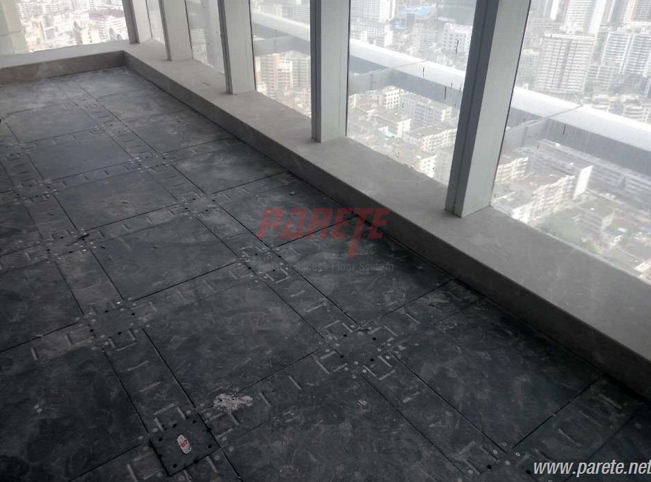  office bare finish raised floor installation