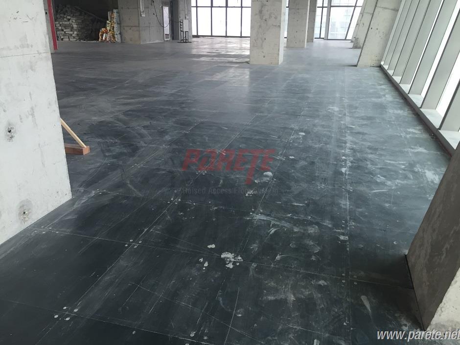  office bare finish raised floor installation